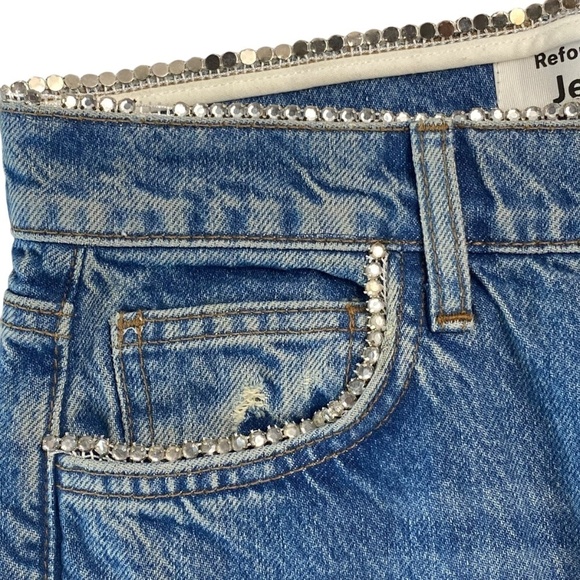 REFORMATION Stardust High Rise Straight Jeans in Colorado Wash Size 27 - Picture 10 of 13